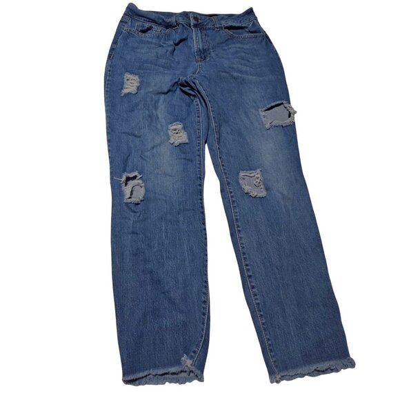 Rewash Jeans Womens Size 11 Straight Leg High Waist Ripped Medium Wash Denim - Picture 2 of 6